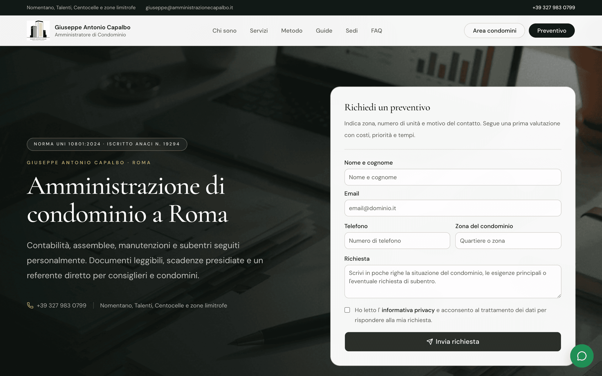 Page d'accueil Amministrazione Capalbo